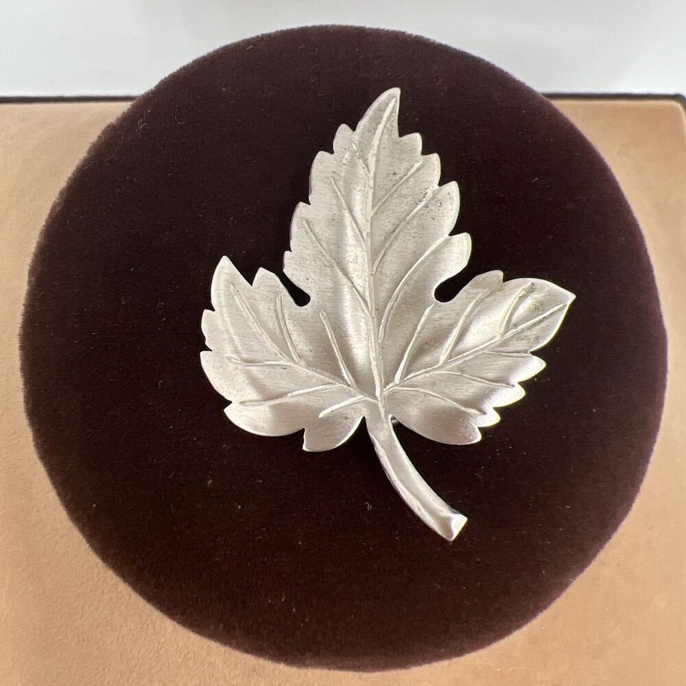 Tiffany & Co. Maple Leaf Brooch Pin Sterling Silver Vintage Fall Harvest Lapel